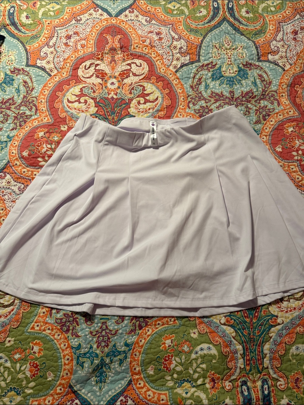 Women's white Skort with Pleated A-Line Style